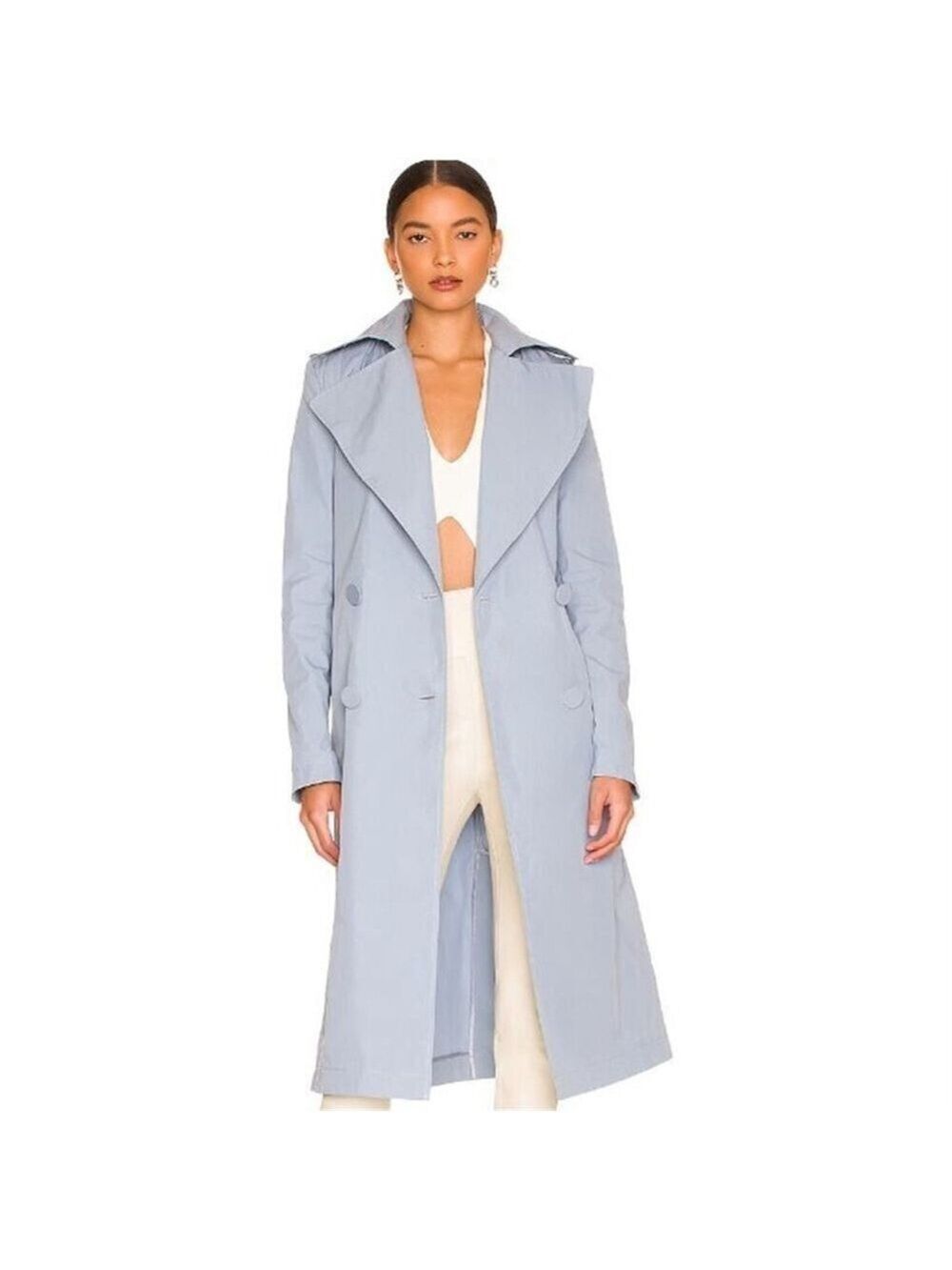 Bardot The Classic Trench Coat in Sky Blue Size XS US 2